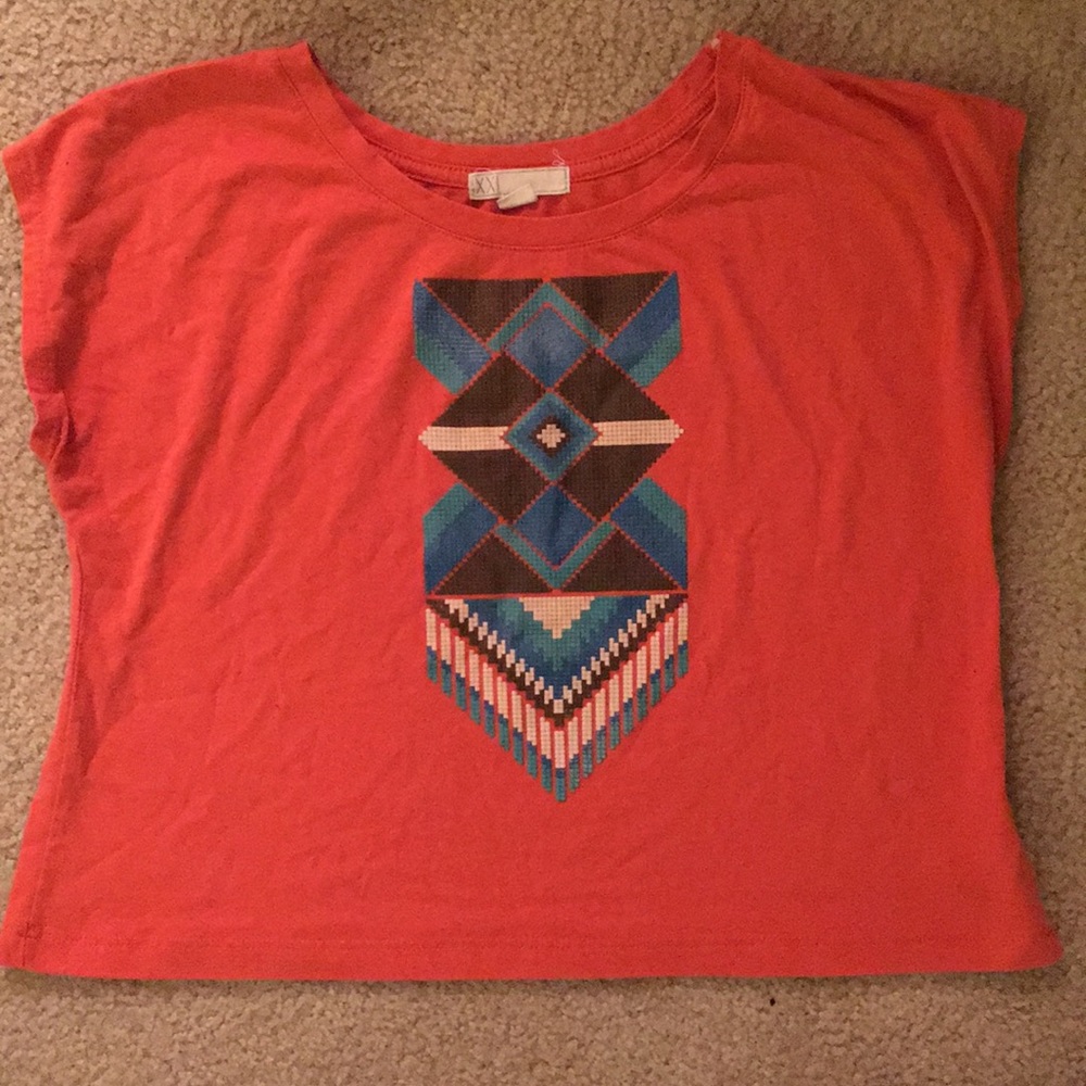 ORANGE TRIBAL CROP TOP
